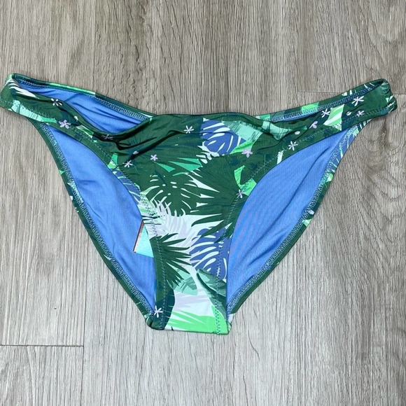 Letarte Women's Green Multi Palm Sugar Full Coverage Bikini Swim Bottoms sz XS - Picture 2 of 5